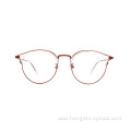 Gold Metal And Acet Eyeglass Frame Blue Light Optical Acetate Combine Metal Glasses